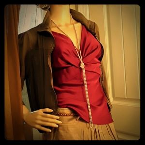 Ann Taylor Burgundy Sleeveless Blouse